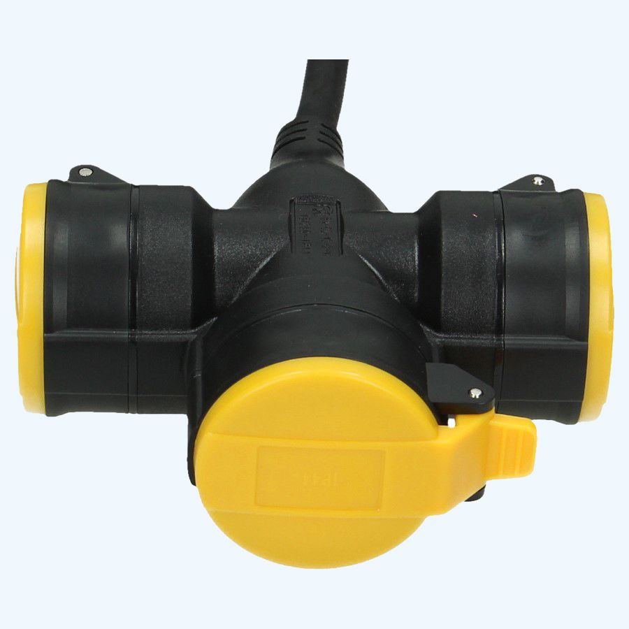 3-voudig verdeelblok 10 meter 3x1,5mm2 Neopreen