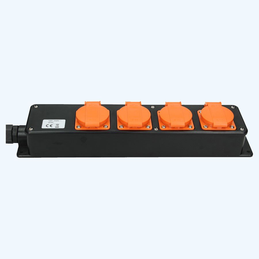 4-voudig verdeelblok 10 meter 3x2,5mm2 Neopreen