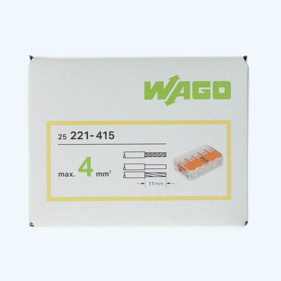 WAGO 5V verbindingsklem 4mm² (25 stuks)