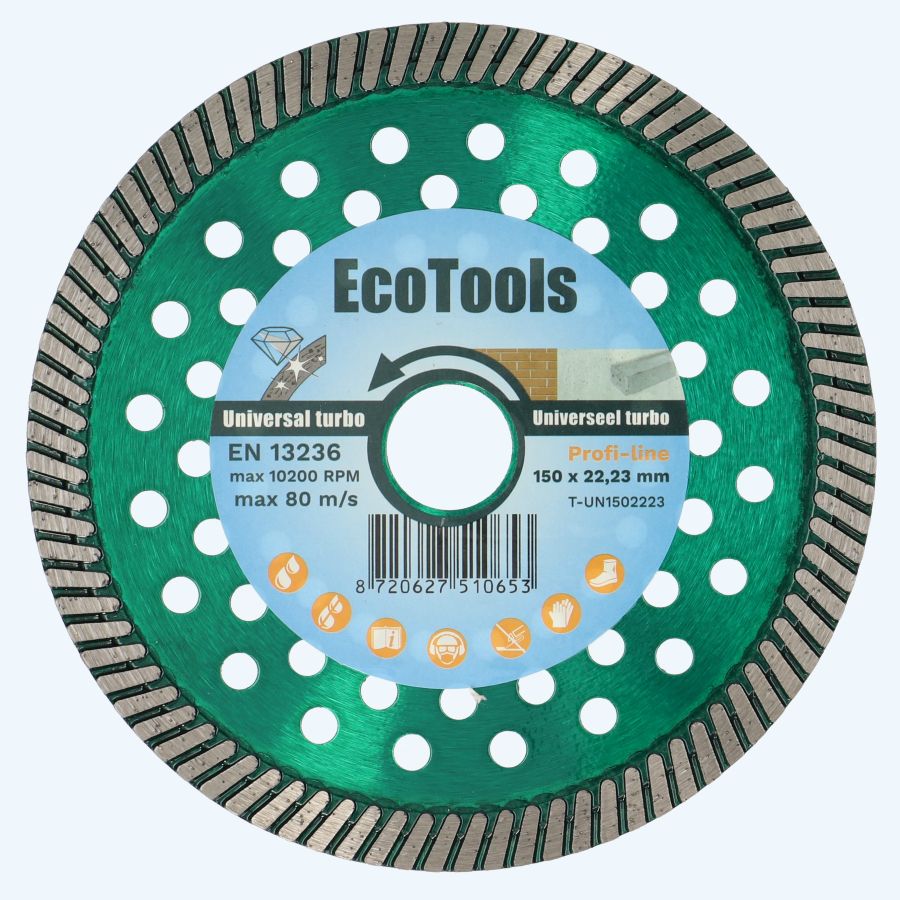 Diamantschijf universeel 150 x 22,23 mm Turbo (Profi-line)