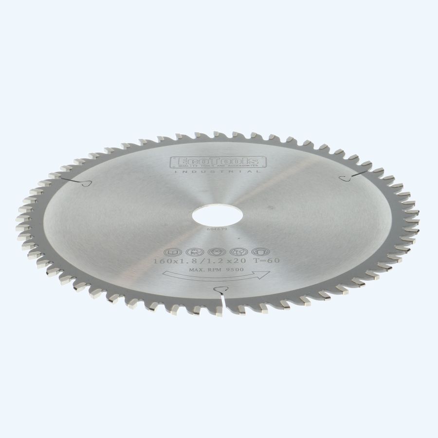 HM-zaagblad Industrial 160 x 20 mm T=60 vlak-daktand (1,8/1,2 mm)