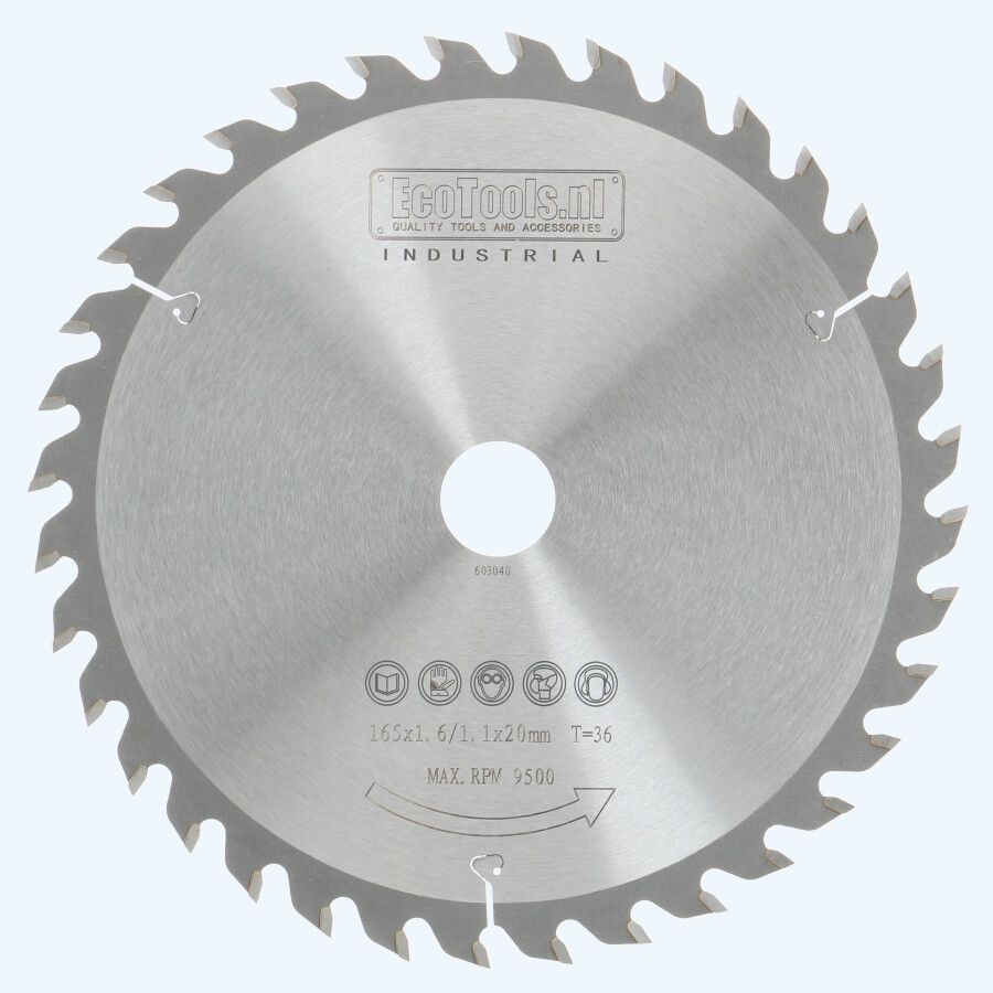 HM zaagblad 165 x 20 mm T36 (1,1 / 1,6mm) Industrial
