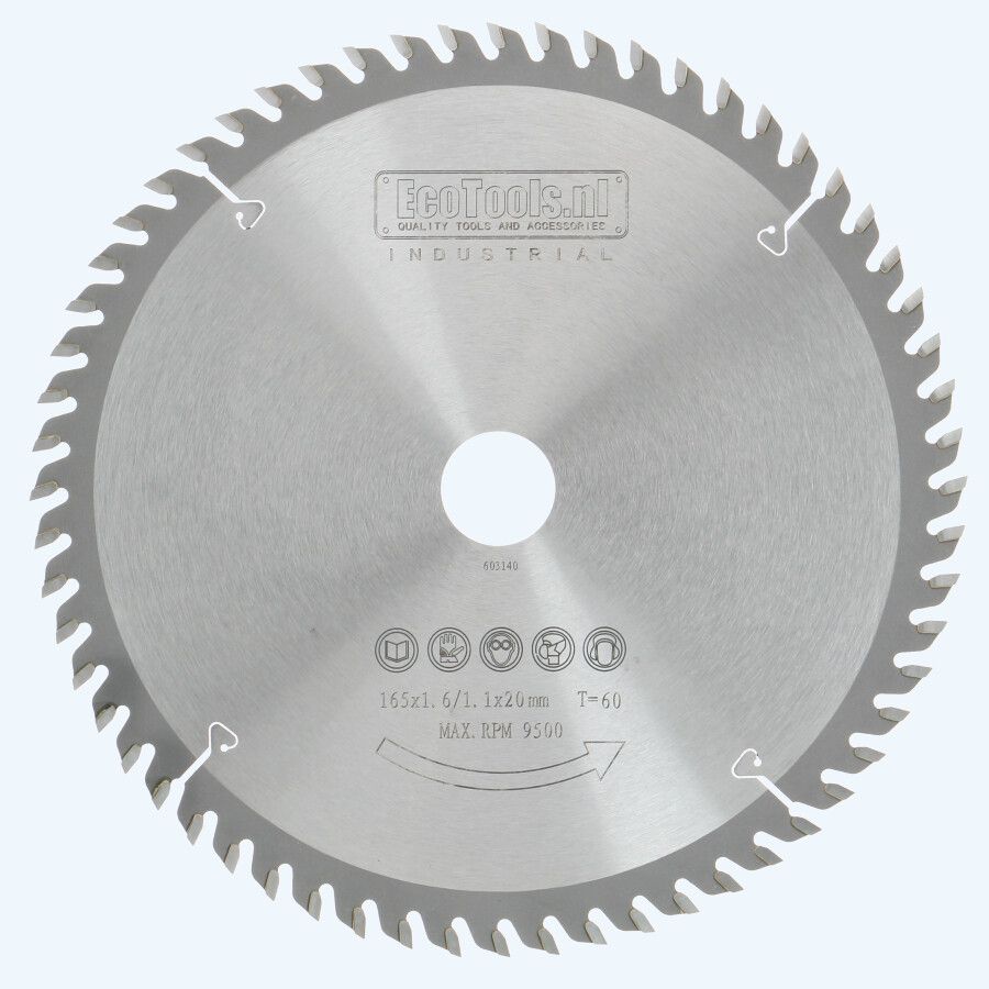 HM zaagblad 165 x 20 mm T60 (1,1 / 1,6mm) Industrial