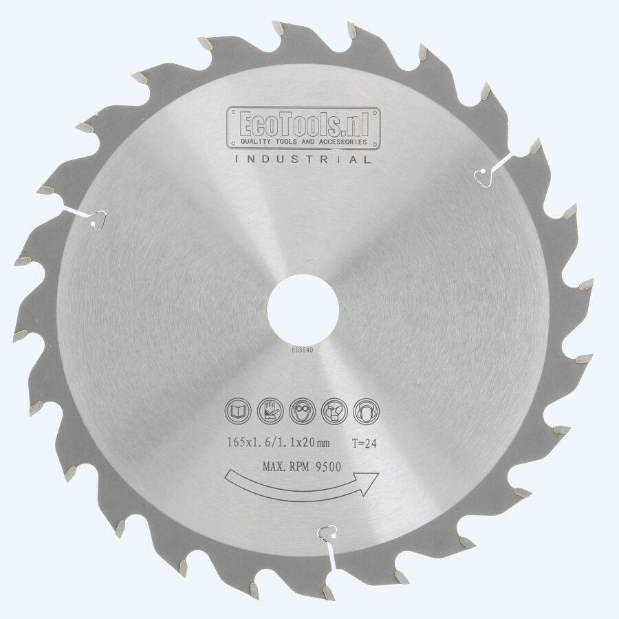 HM zaagblad 165 x 20 mm T24 (1,1 / 1,6mm) Industrial