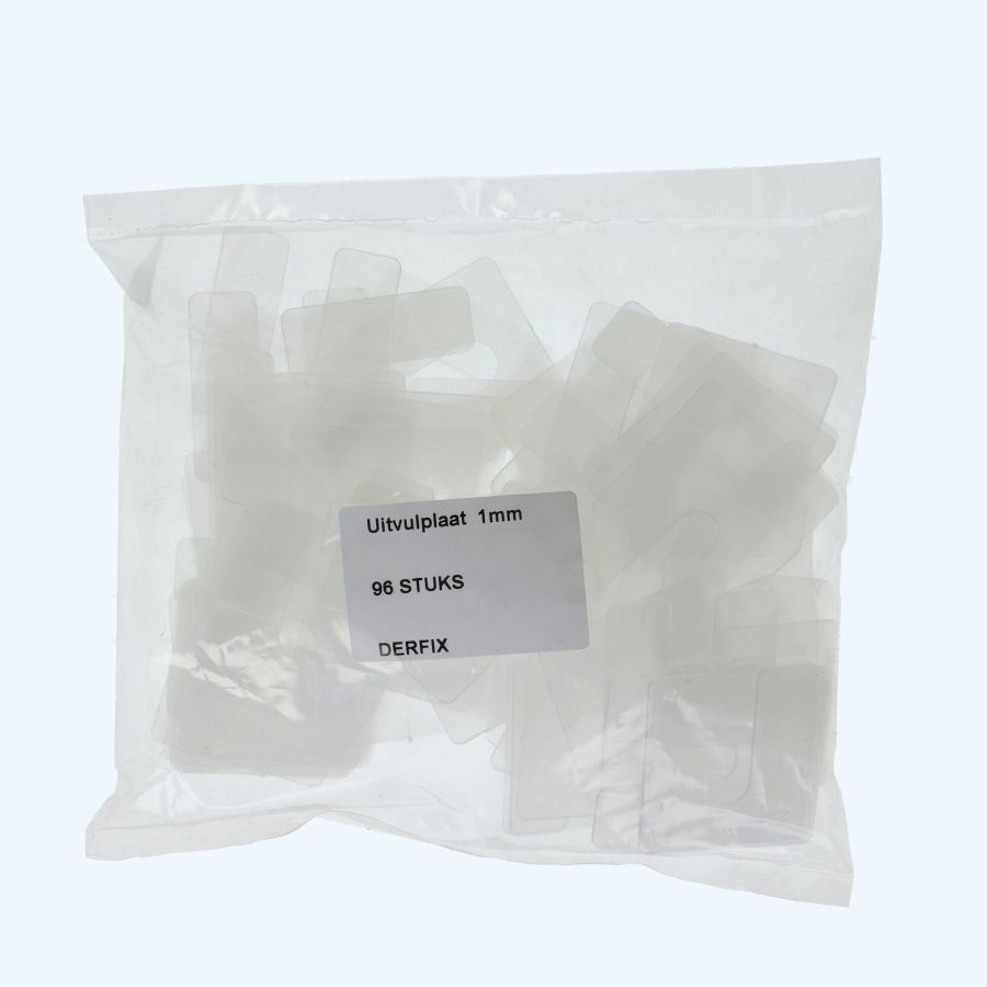 96 stuks uitvulplaatjes 1 x 47 mm wit (zakje)