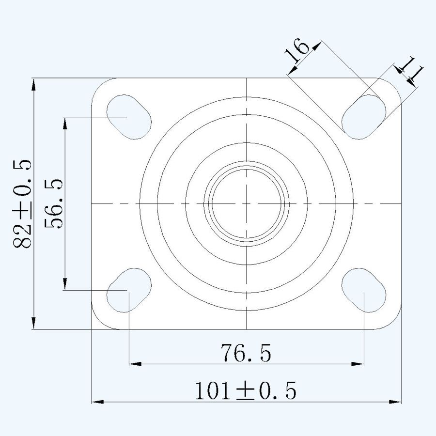Kogelgelagerd zwenkwiel wit 100mm / 215 kg 