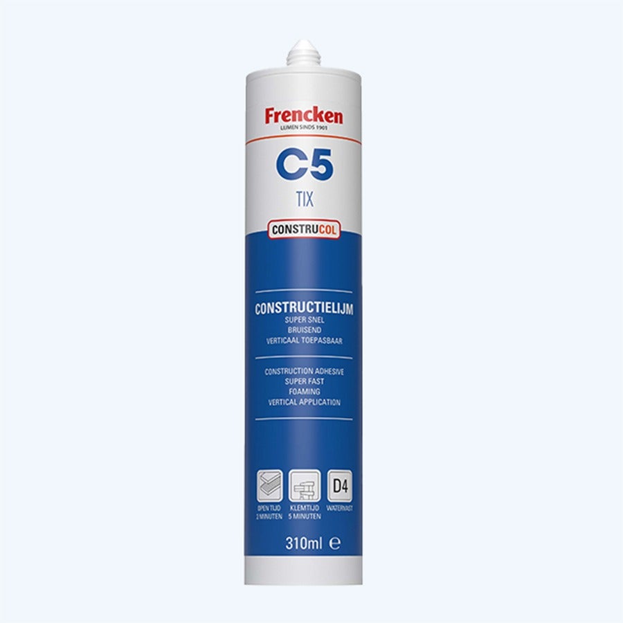 Frencken PU constructielijm C5 TIX 310 ml Frencken PU constructielijm C5 TIX 310 ml