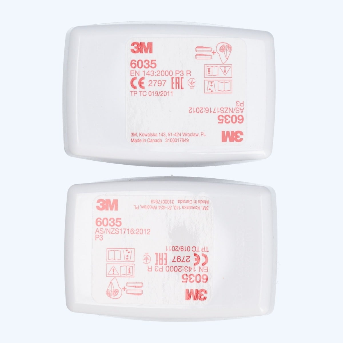 1 paar 3M P3 stoffilters voor 3M gelaatsmasker 6000 serie 1 paar 3M P3 stoffilters voor 3M gelaatsmasker 6000 serie