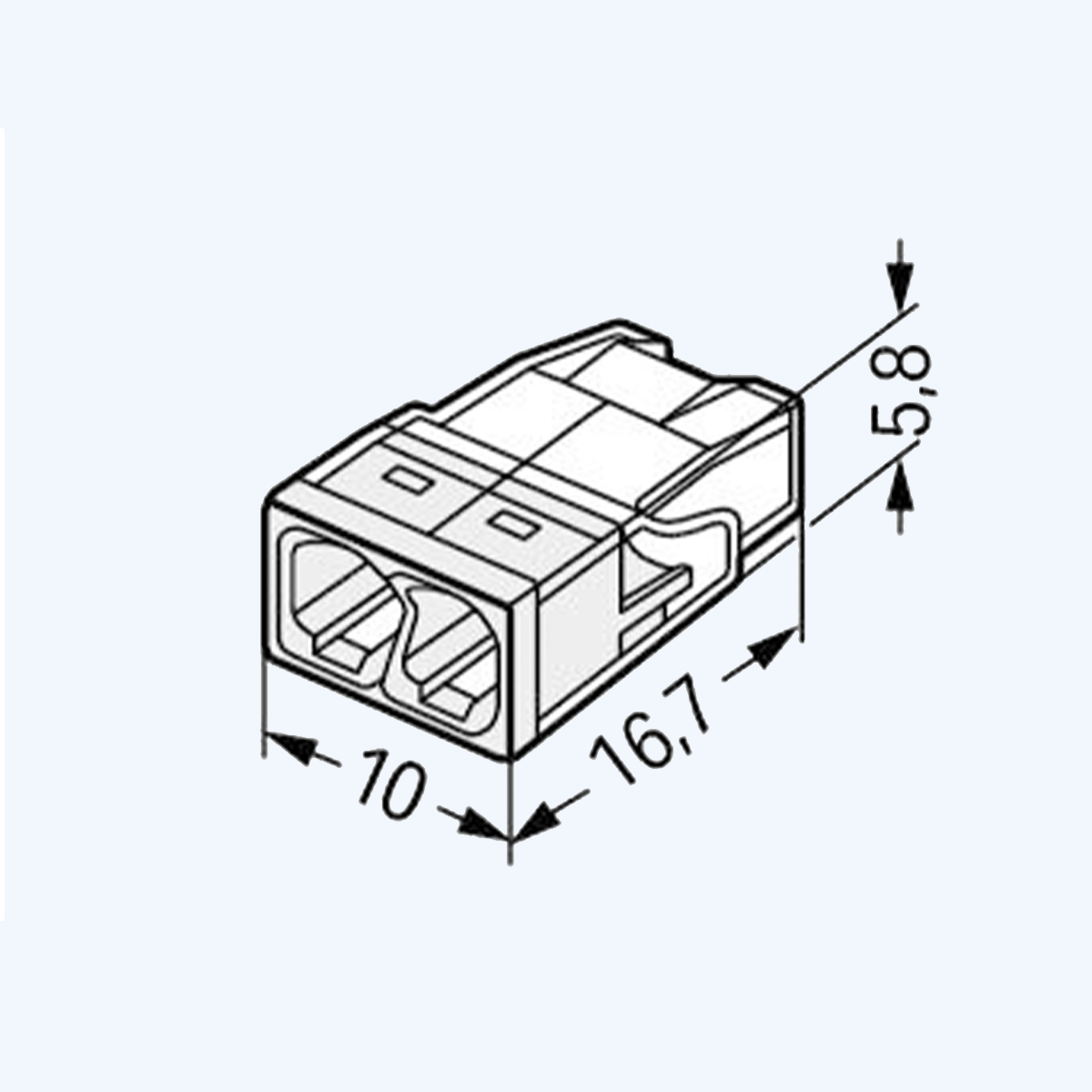 WAGO Lasklem COMPACT 2-voudig 2,5 mm² (100 stuks) WAGO Lasklem COMPACT 2-voudig 2,5 mm² (100 stuks)