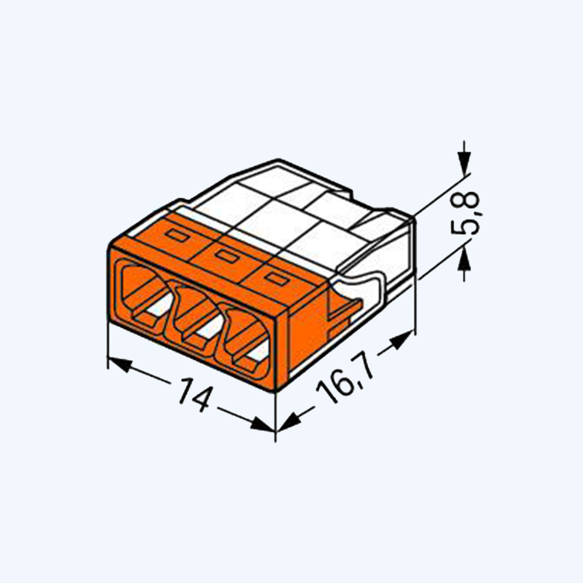 WAGO Lasklem COMPACT 3-voudig 2,5 mm² (100 stuks) WAGO Lasklem COMPACT 3-voudig 2,5 mm² (100 stuks)