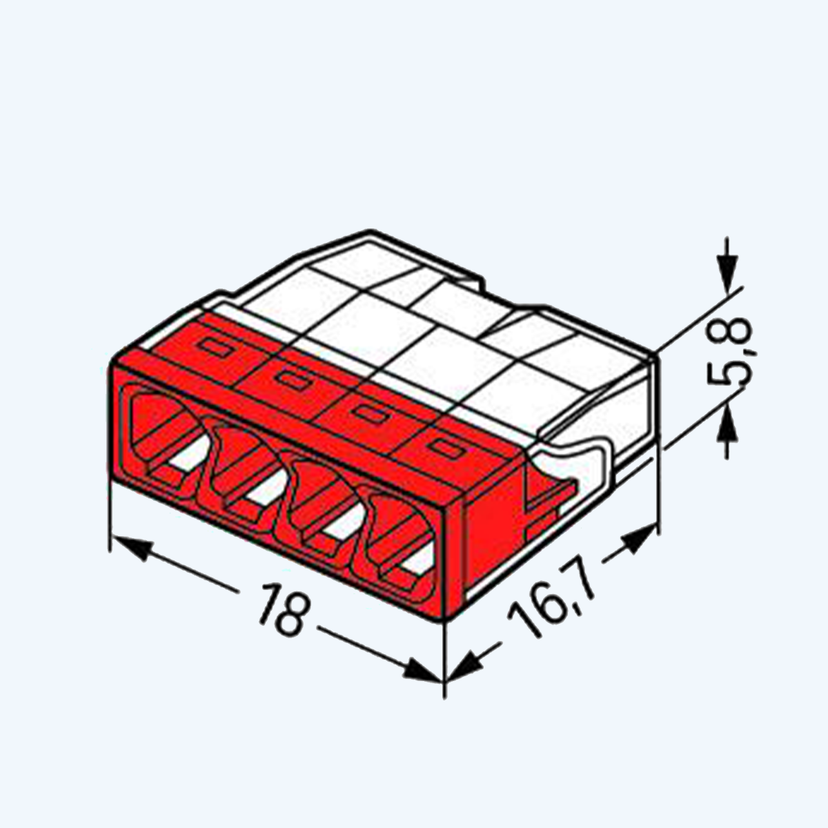 WAGO Lasklem COMPACT 4-voudig 2,5 mm² (100 stuks) WAGO Lasklem COMPACT 4-voudig 2,5 mm² (100 stuks)
