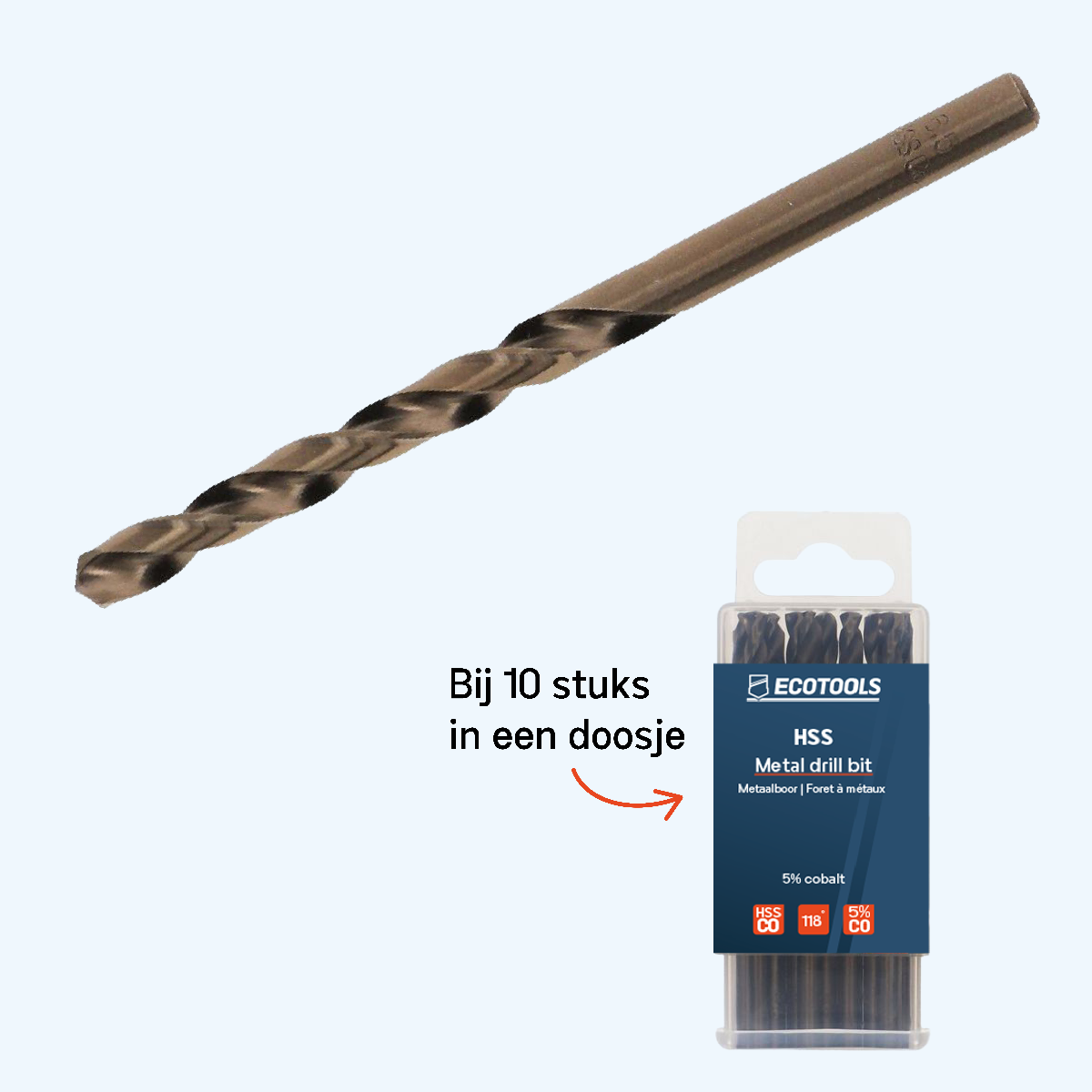 HSS 5% cobalt metaalboor 4,5 x 82 mm HSS 5% cobalt metaalboor 4,5 x 82 mm