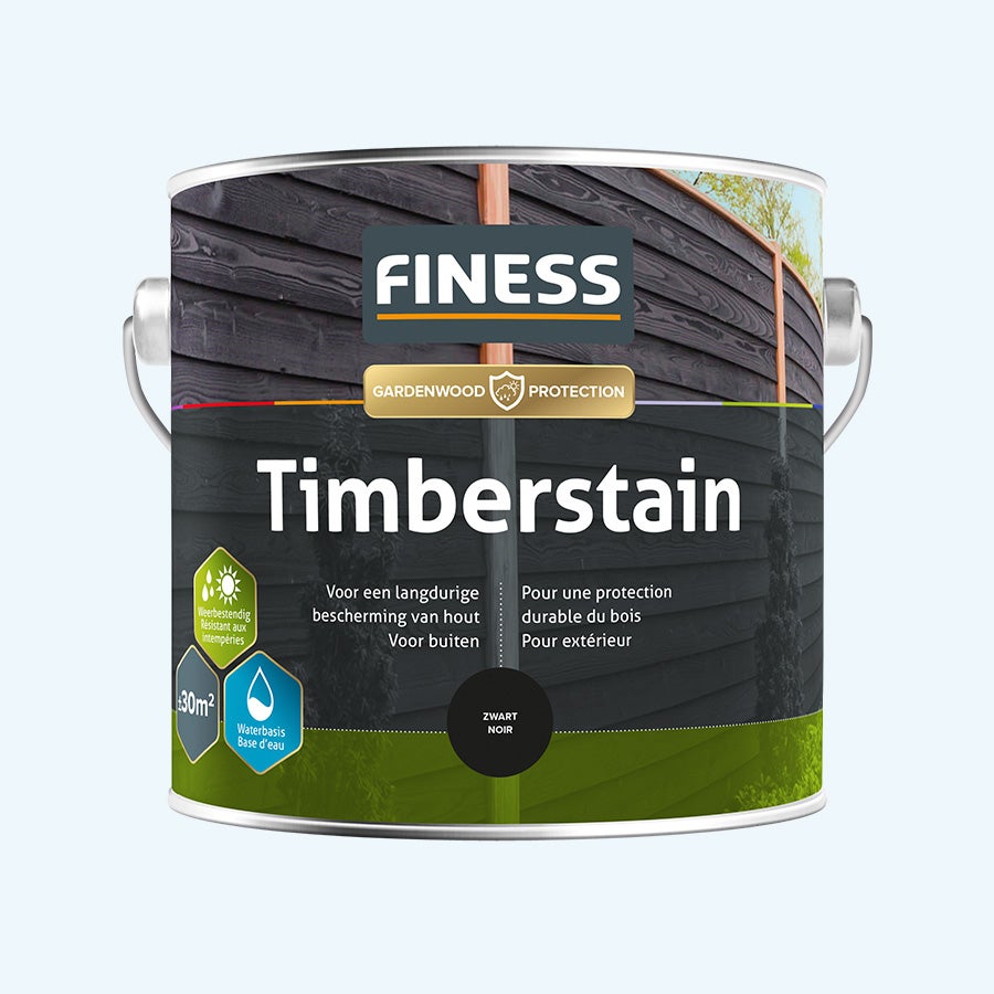FINESS Timberstain 2,5 L Zwart (RAL 9005) FINESS Timberstain 2,5 L Zwart (RAL 9005)