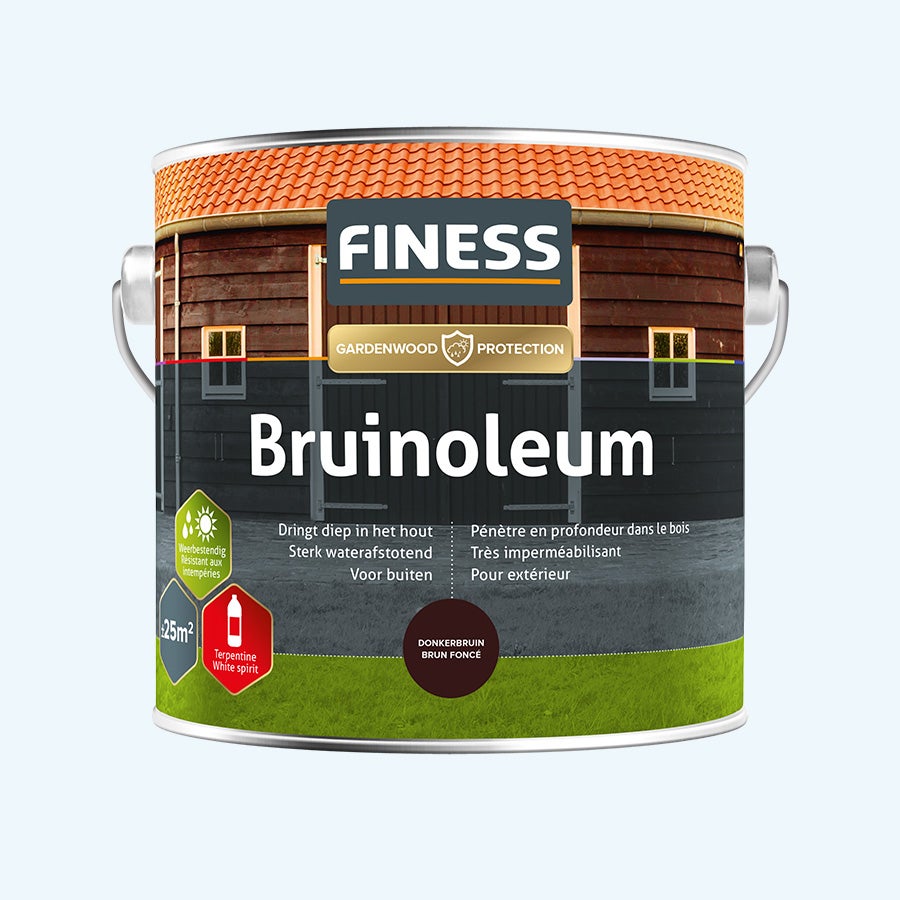 FINESS Bruinoleum 2,5 L Donkerbruin FINESS Bruinoleum 2,5 L Donkerbruin