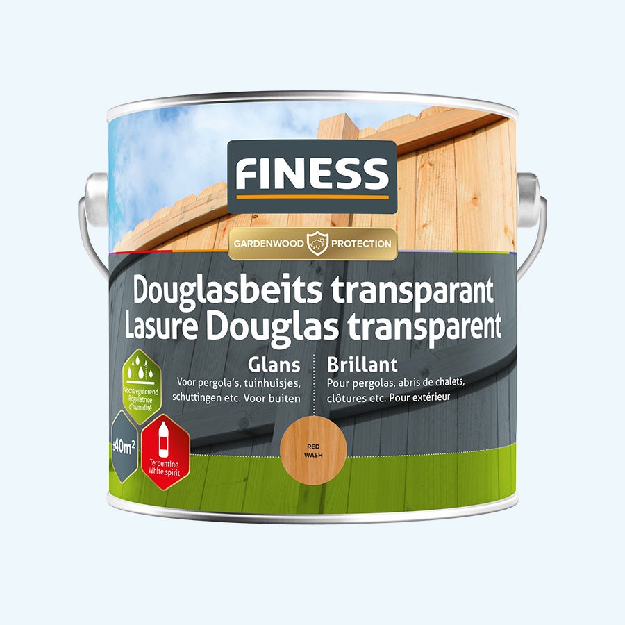 FINESS Douglas Beits transparant hoogglans 2,5 L Red Wash FINESS Douglas Beits transparant hoogglans 2,5 L Red Wash