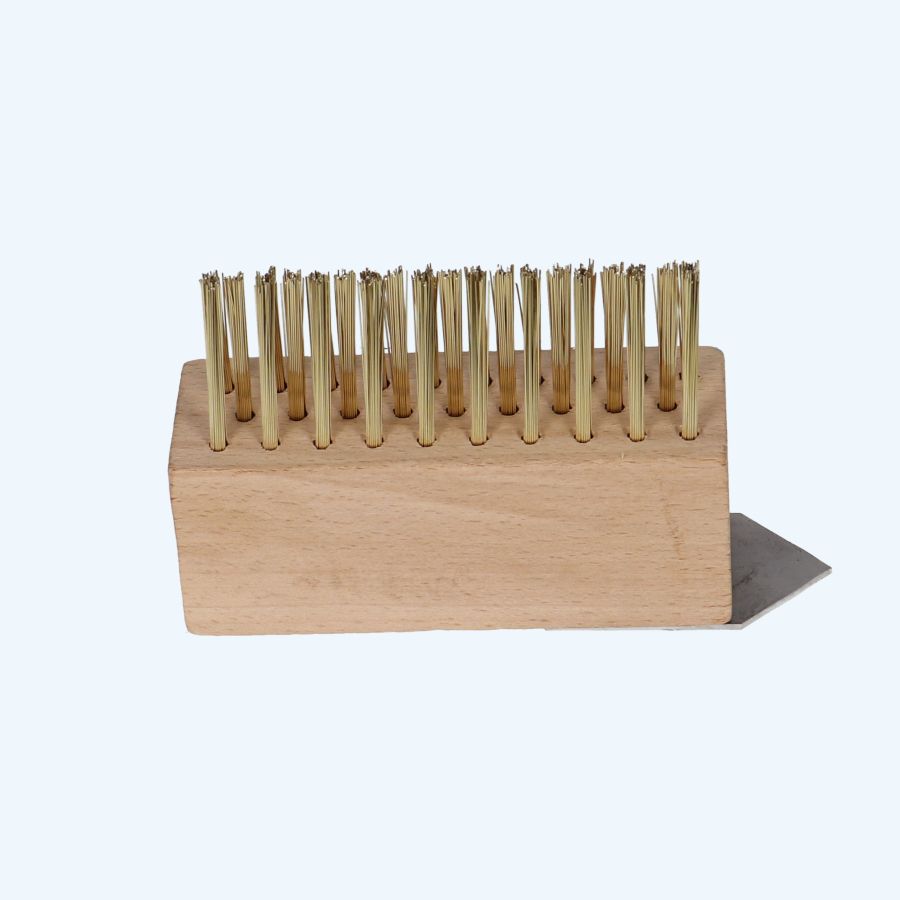 Onkruidborstel messing 10 cm 3-rijen met scratch-point Onkruidborstel messing 10 cm 3-rijen met scratch-point