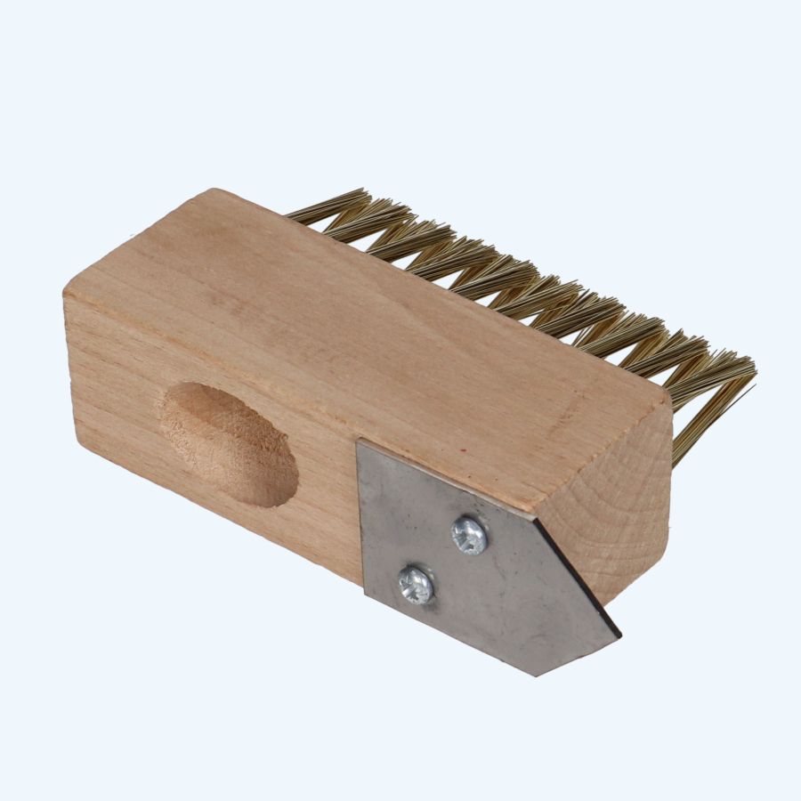 Onkruidborstel messing 10 cm 3-rijen met scratch-point Onkruidborstel messing 10 cm 3-rijen met scratch-point
