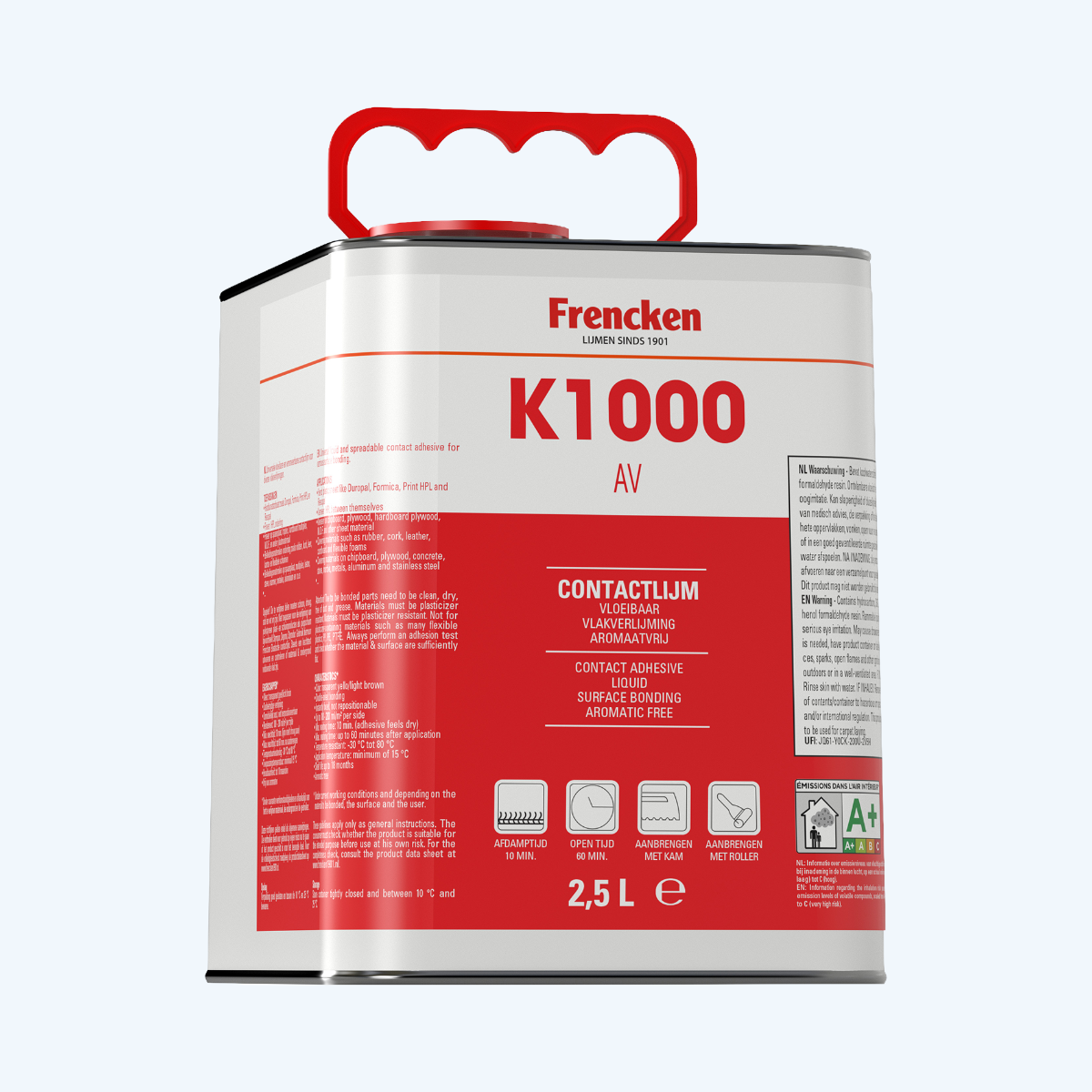 Frencken contactlijm K1000 aromaatvrij 2,5 l Frencken contactlijm K1000 aromaatvrij 2,5 l