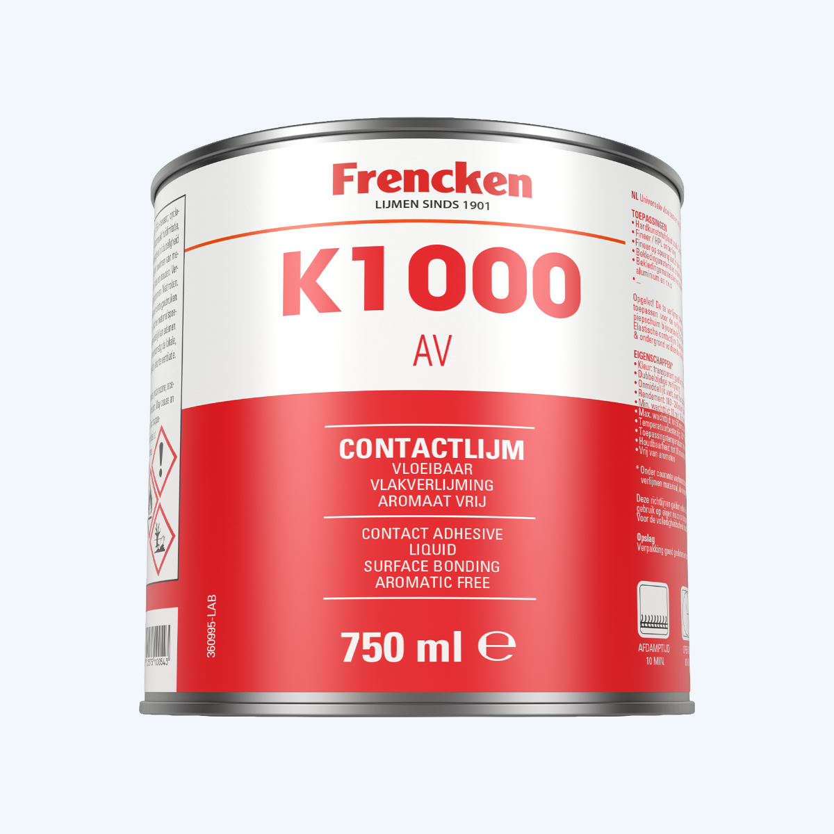 Frencken contactlijm K1000 aromaatvrij 750 ml Frencken contactlijm K1000 aromaatvrij 750 ml