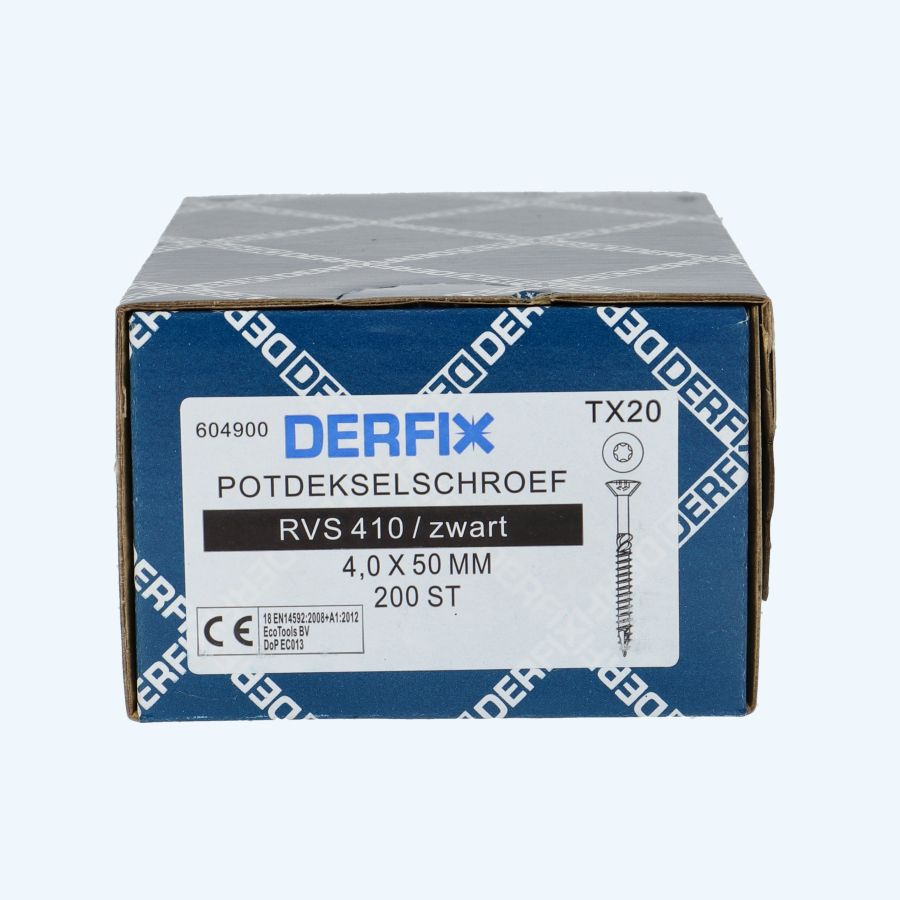 200 stuks RVS 410 potdekselschroeven zwart 4,0 x 50 mm 200 stuks RVS 410 potdekselschroeven zwart 4,0 x 50 mm