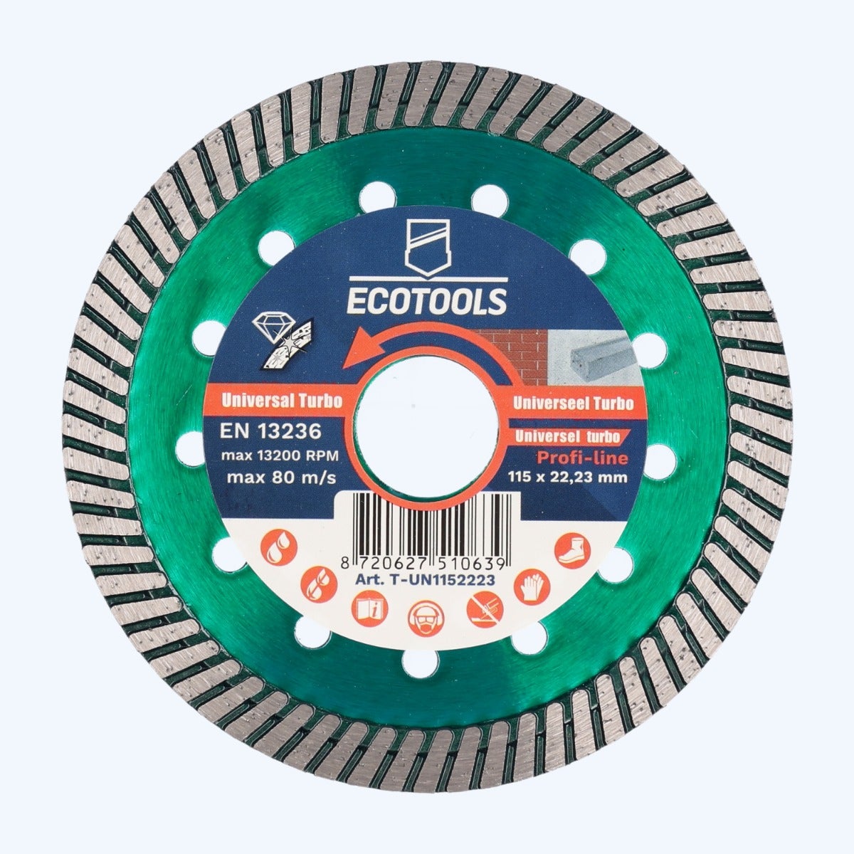 Diamantschijf universeel 115 x 22,23 mm Turbo (Profi-line) Diamantschijf universeel 115 x 22,23 mm Turbo (Profi-line)