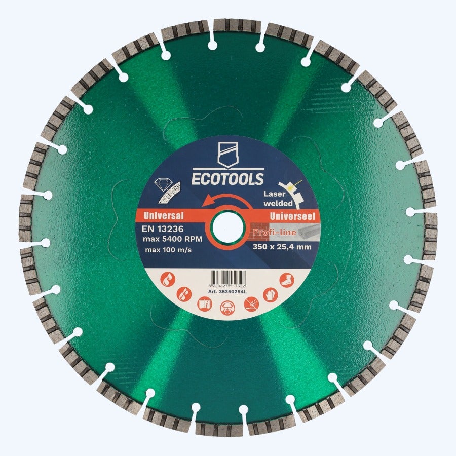 Diamantschijf universeel 350 x 25,4 mm Lasergelast (Profi-line) Diamantschijf universeel 350 x 25,4 mm Lasergelast (Profi-line)
