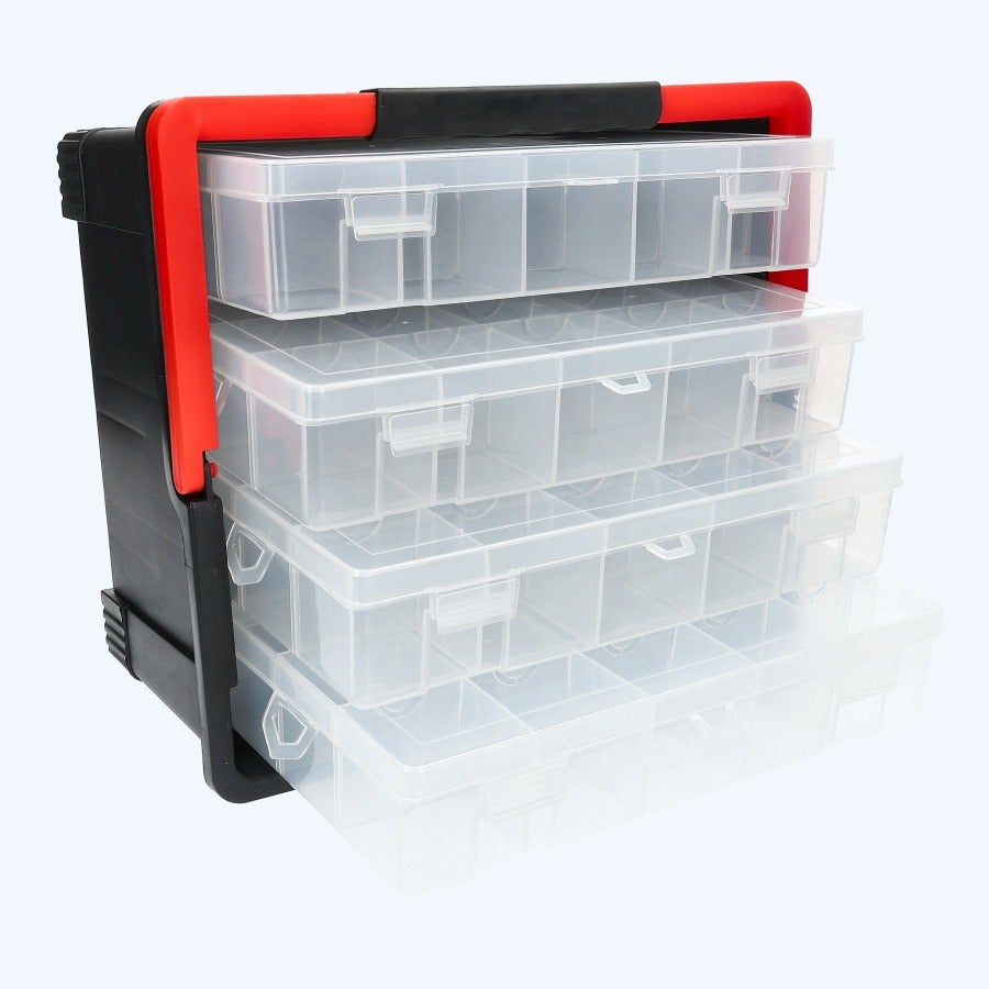Draagbak met 4 assortimentsdozen 32 x 28 x 17 cm Draagbak met 4 assortimentsdozen 32 x 28 x 17 cm