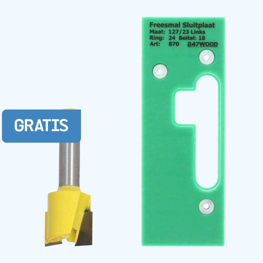 Freesmal voor sluitplaat 127 x 23 mm links Freesmal voor sluitplaat 127 x 23 mm links