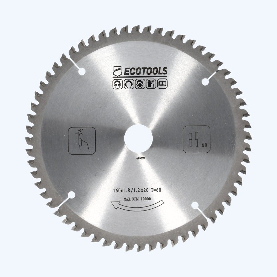 HM-zaagblad 160 x 20 mm T=60 (vlak-daktand 1,8 / 1,2 mm) HM-zaagblad 160 x 20 mm T=60 (vlak-daktand 1,8 / 1,2 mm)