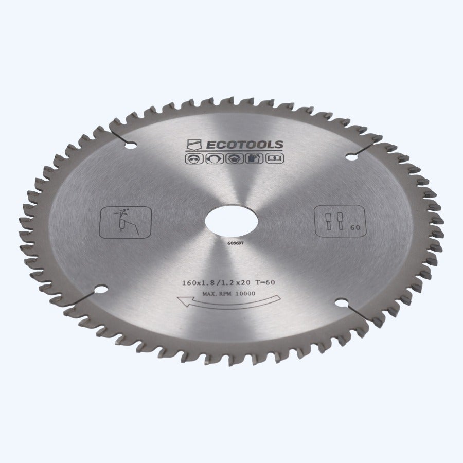 HM-zaagblad 160 x 20 mm T=60 (vlak-daktand 1,8 / 1,2 mm) HM-zaagblad 160 x 20 mm T=60 (vlak-daktand 1,8 / 1,2 mm)