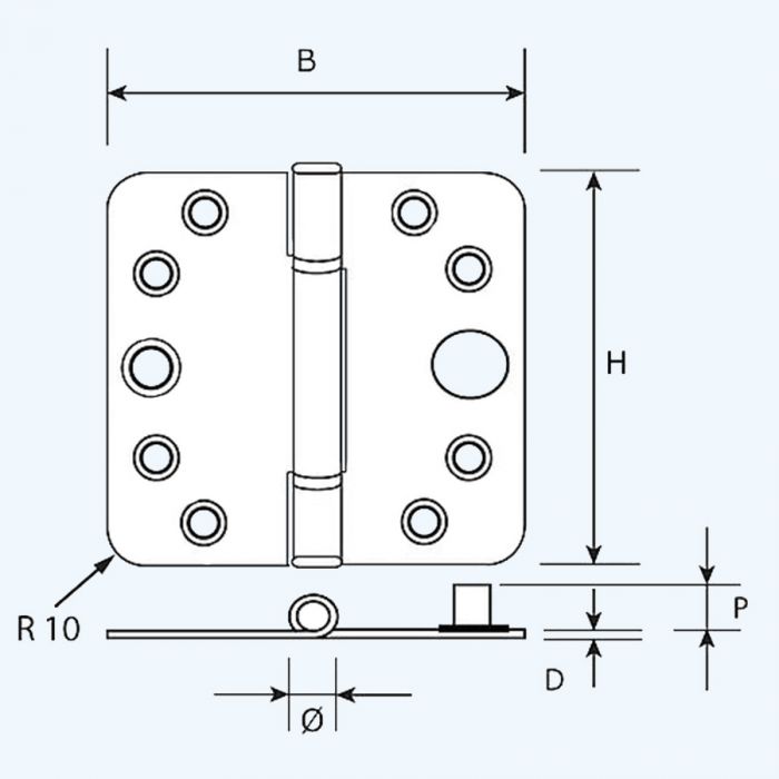 Nylon glijlagerscharnier ronde hoeken, SKG, zwart, 89 x 89 mm Nylon glijlagerscharnier ronde hoeken, SKG, zwart, 89 x 89 mm