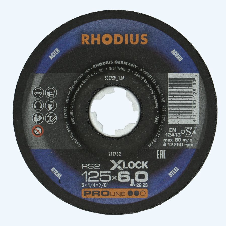 Rhodius Afbraamschijf Metaal 125 mm x 6,0 met X-lock Rhodius Afbraamschijf Metaal 125 mm x 6,0 met X-lock