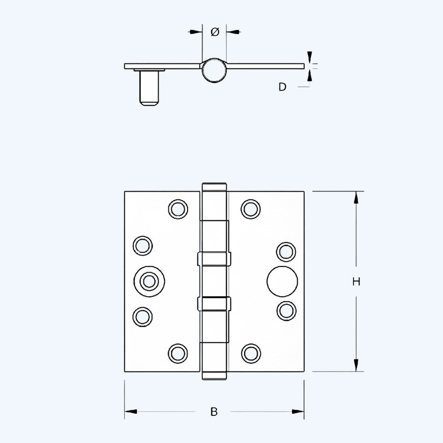 Dulimex kogellagerscharnier rechte hoeken, SKG, staal 76 x 76 mm Dulimex kogellagerscharnier rechte hoeken, SKG, staal 76 x 76 mm