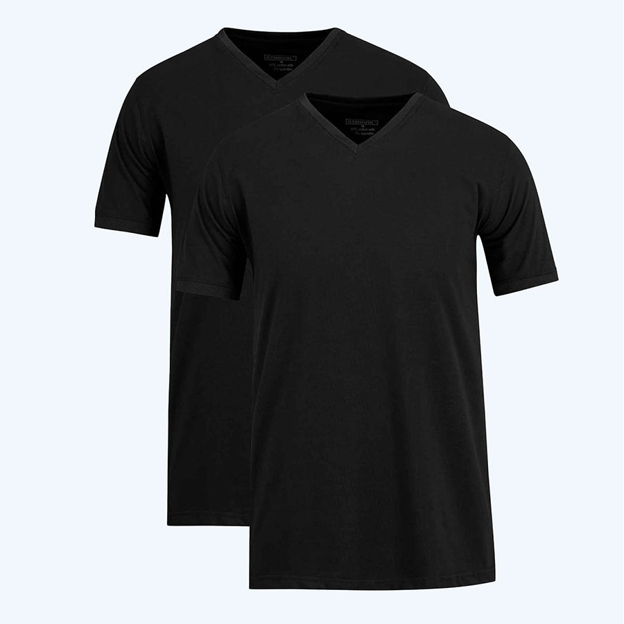 2 stuks t-shirt Bart met v-hals zwart 2 stuks t-shirt Bart met v-hals zwart