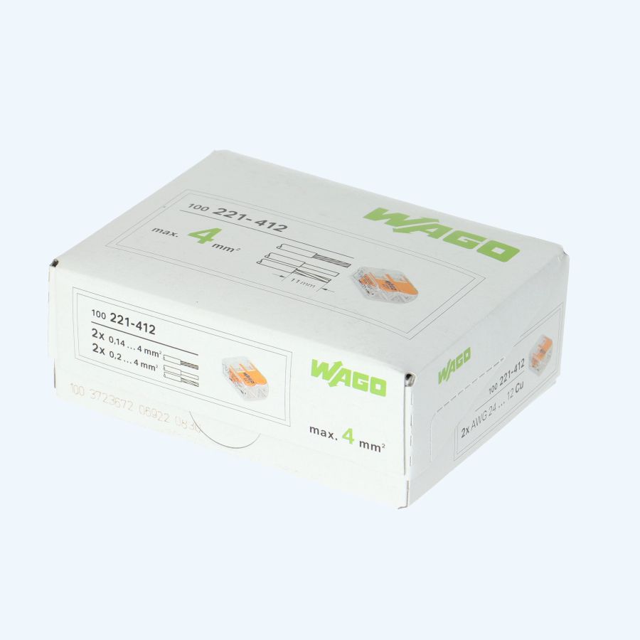 WAGO 2V verbindingsklem 4mm² (100 stuks) WAGO 2V verbindingsklem 4mm² (100 stuks)