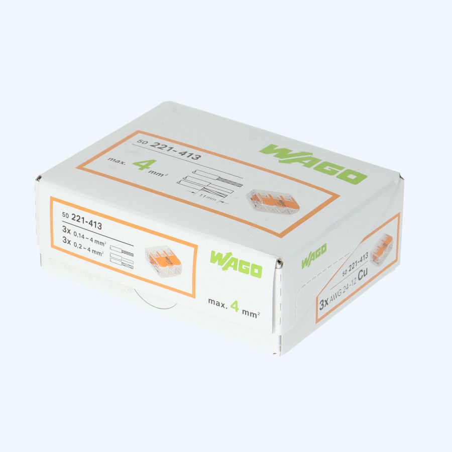 WAGO 3V verbindingsklem 4mm² (50 stuks) WAGO 3V verbindingsklem 4mm² (50 stuks)