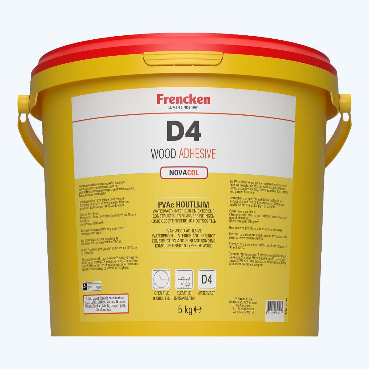 Frencken houtlijm Nova Col D4 1K 5 kg Frencken houtlijm Nova Col D4 1K 5 kg