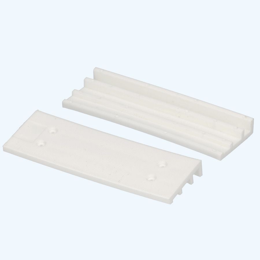 100 stuks schuine kunststof glasblokjes WIT 100x34x10/5 mm