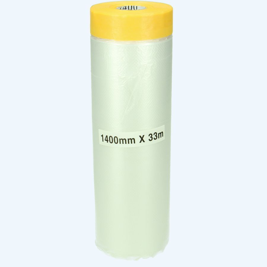 Afplaktape rijstpapier met folie 1400 mm x 33 meter