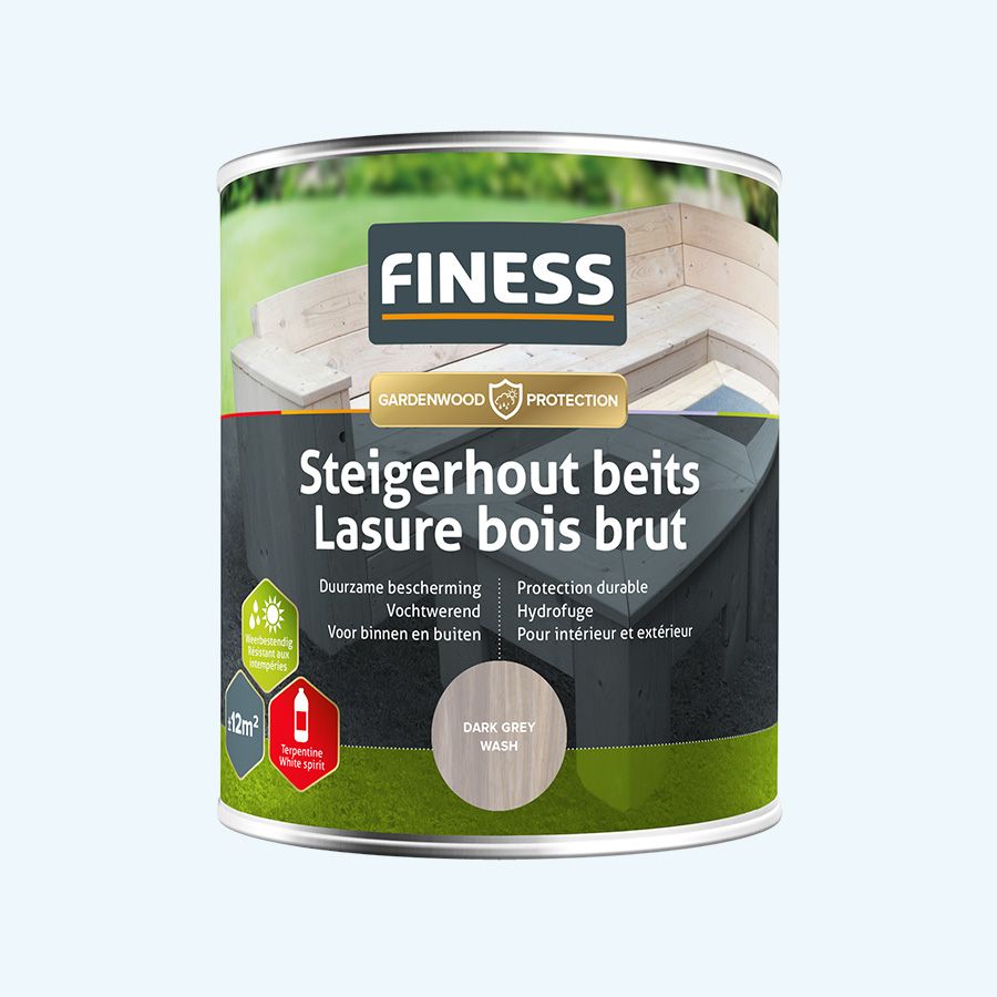FINESS Steigerhoutbeits 750 ml Dark grey-wash