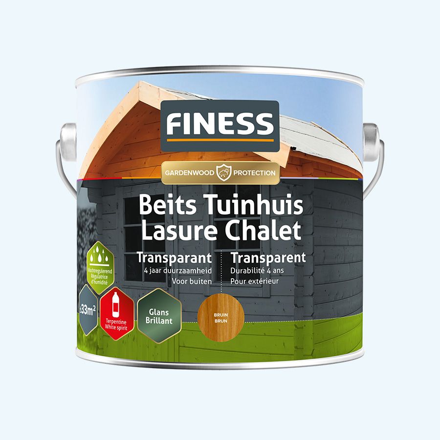 FINESS Beits Tuinhuis transparant hoogglans 2,5 L Bruin