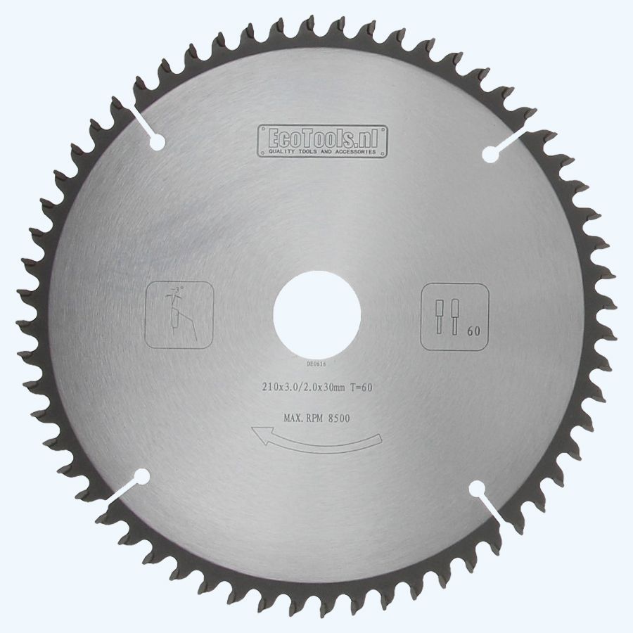 HM-zaagblad 210 x 30 mm T=60 (vlak-daktand)
