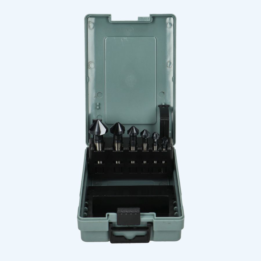 6-delige set HSS TiAlN verzinkboren