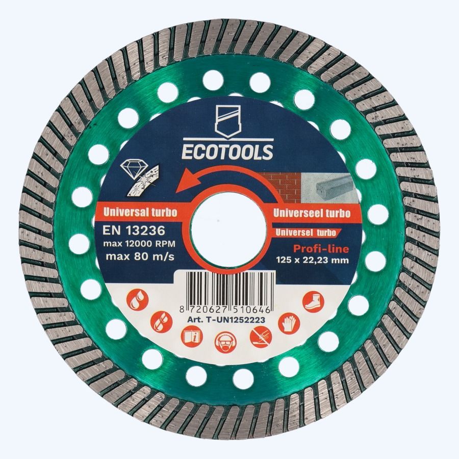 Diamantschijf universeel 125 x 22,23 mm Turbo (Profi-line)
