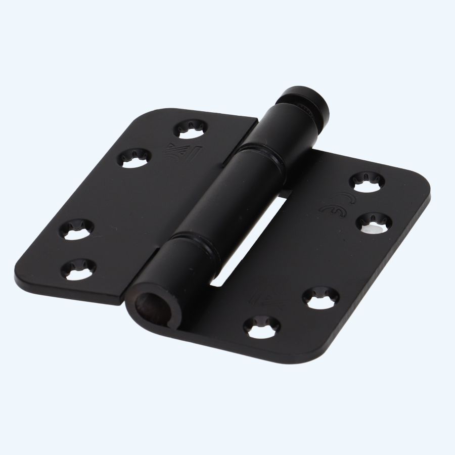 Nylon glijlagerscharnier ronde hoeken, zwart, 89 x 89 mm