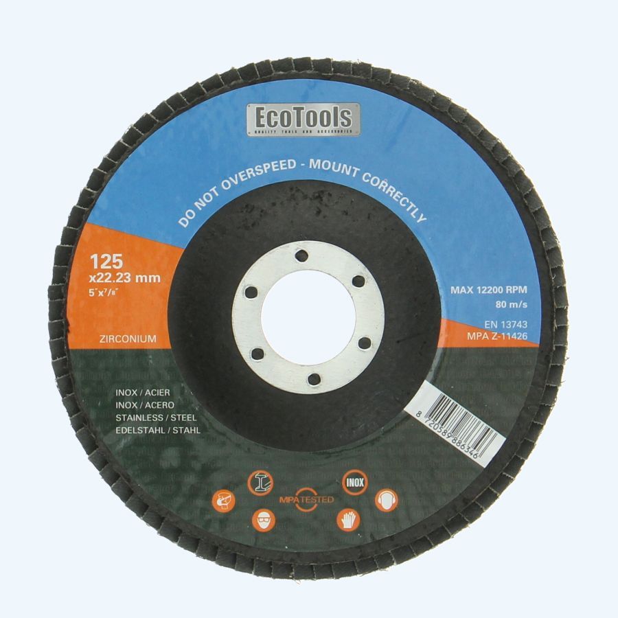 Zirkonium lamellenschijf 125 mm K80 (EcoTools)