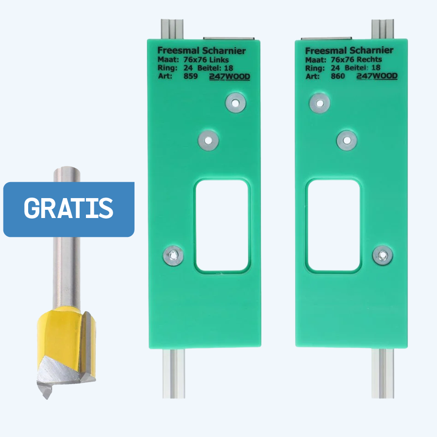 Freesmalset voor scharnieren 76 x76 mm