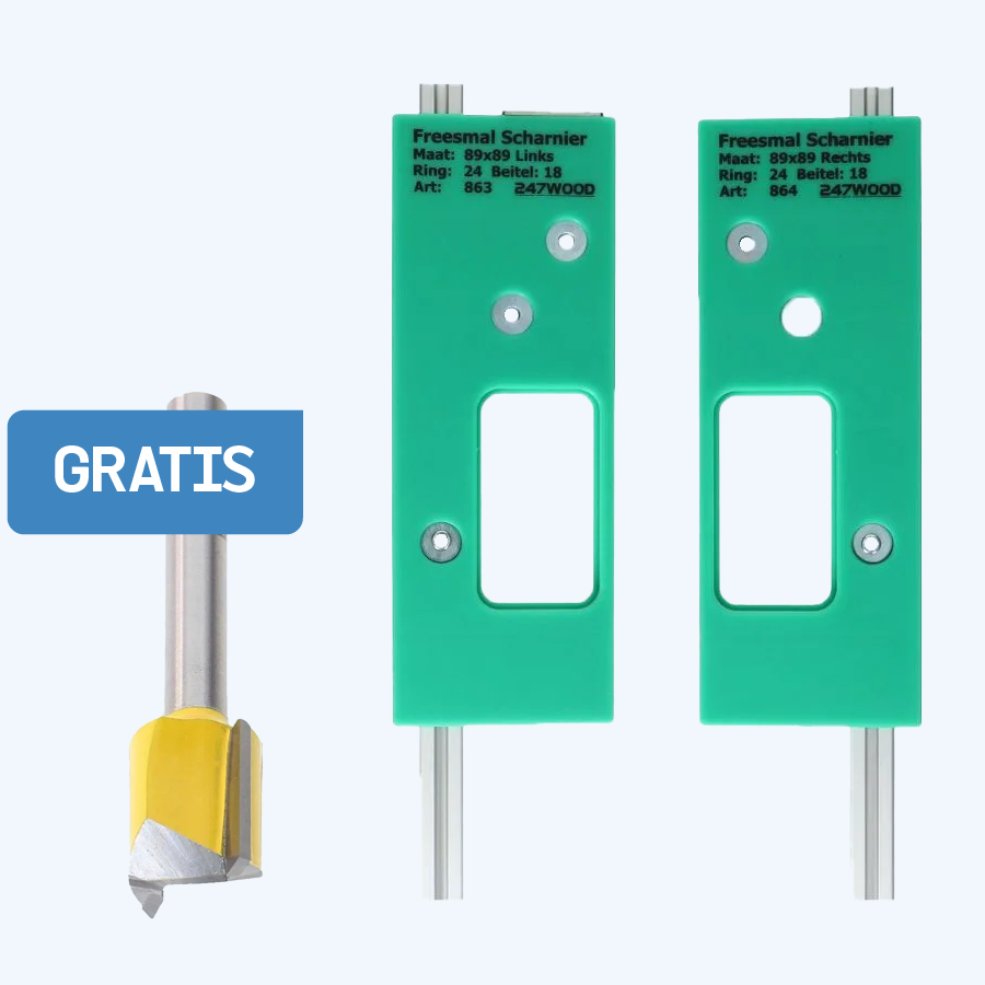 Freesmalset voor scharnieren 89 x 89 mm