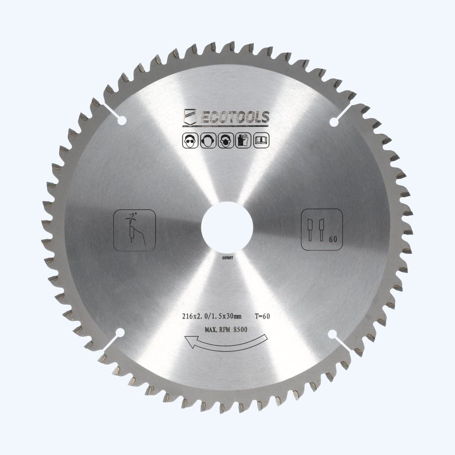 HM-afkortzaagblad 216 x 30 mm T=60 (1,5/2,0 mm) Prof