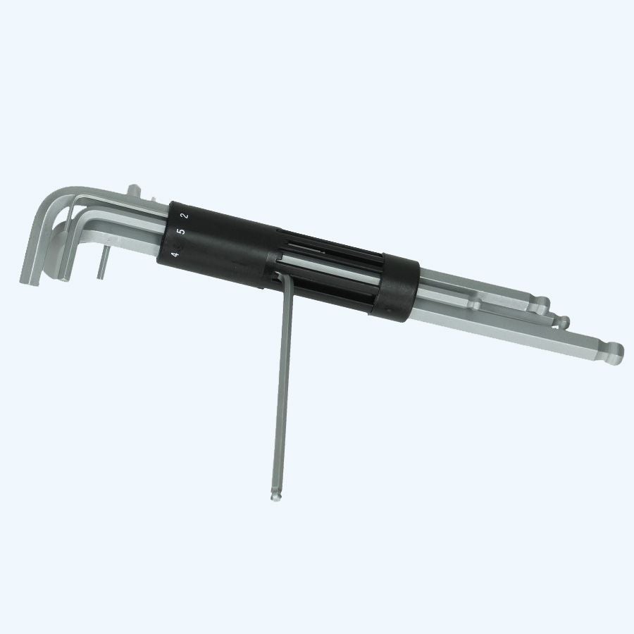 8-delige inbussleutelset in kunststof houder balkop EXTRA LANG